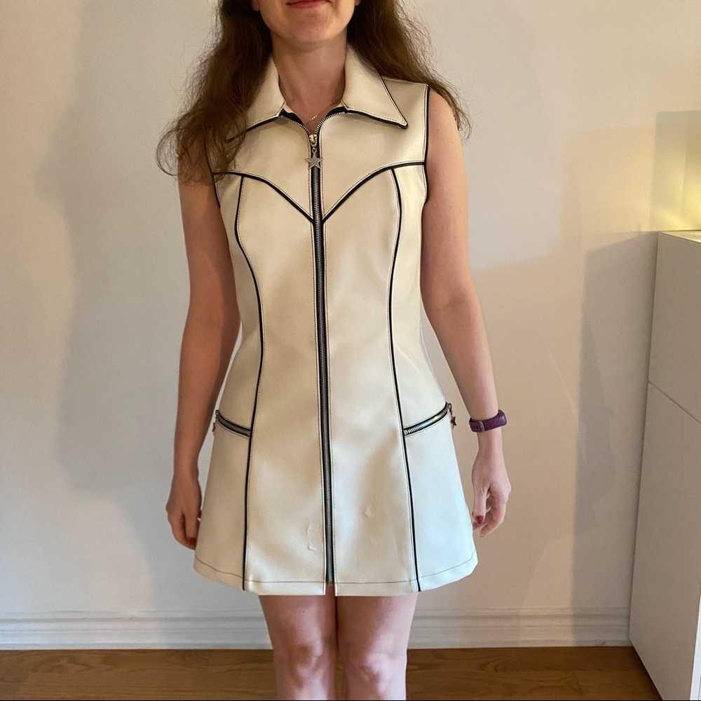 VINTAGE Lip Service White pleather mini dress